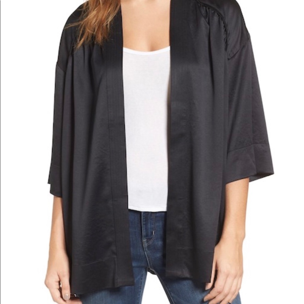 NWT HINGE satin kimono cover up